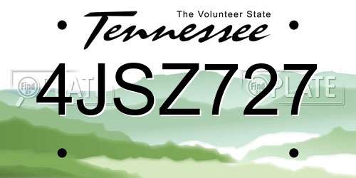 4JSZ727 Tennessee License Plate