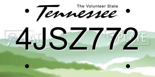 4JSZ772 Tennessee License Plate