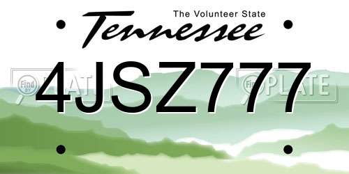 4JSZ777 Tennessee License Plate