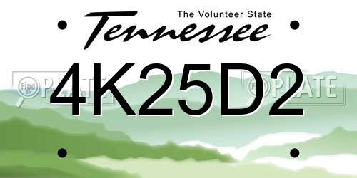 4K25D2 Tennessee License Plate