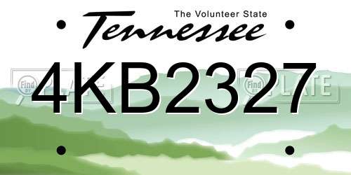 4KB2327 Tennessee License Plate