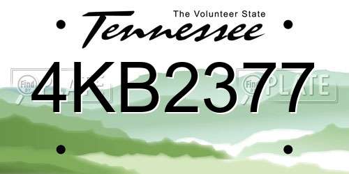 4KB2377 Tennessee License Plate