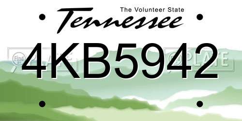 4KB5942 Tennessee License Plate