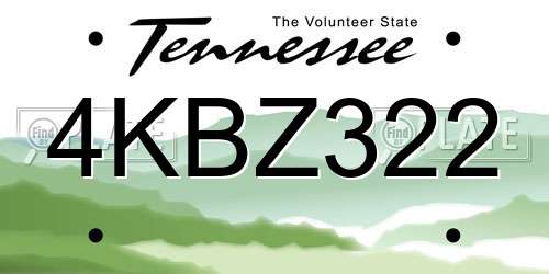 4KBZ322 Tennessee License Plate