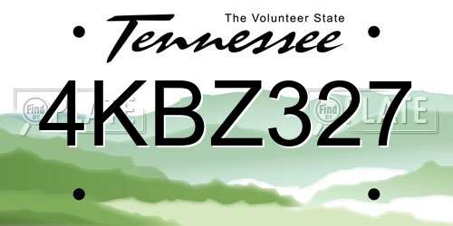 4KBZ327 Tennessee License Plate