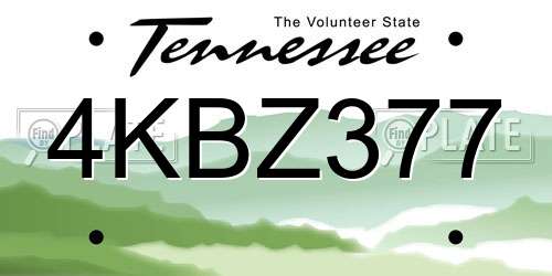 4KBZ377 Tennessee License Plate