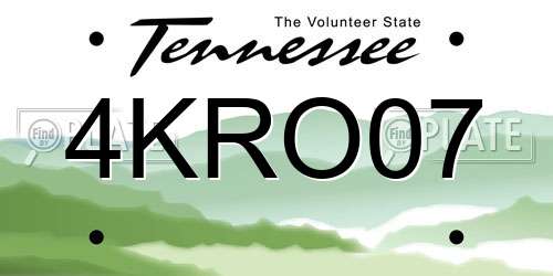 4KRO07 Tennessee License Plate