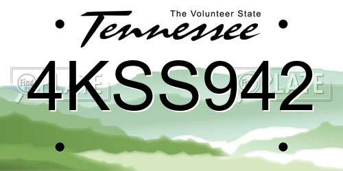 4KSS942 Tennessee License Plate