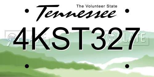 4KST327 Tennessee License Plate