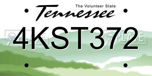 4KST372 Tennessee License Plate