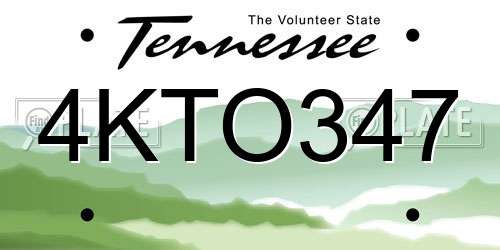 4KTO347 Tennessee License Plate