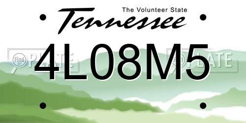 4L08M5 Tennessee License Plate