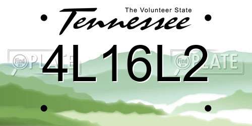 4L16L2 Tennessee License Plate