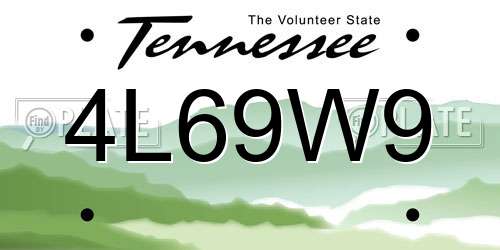 4L69W9 Tennessee License Plate