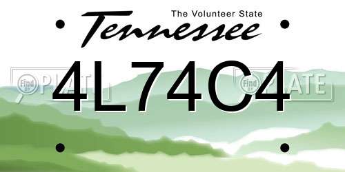 4L74C4 Tennessee License Plate