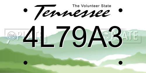 4L79A3 Tennessee License Plate