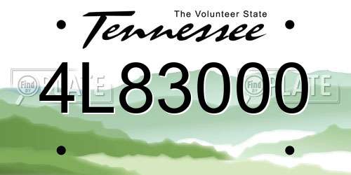 4L83000 Tennessee License Plate