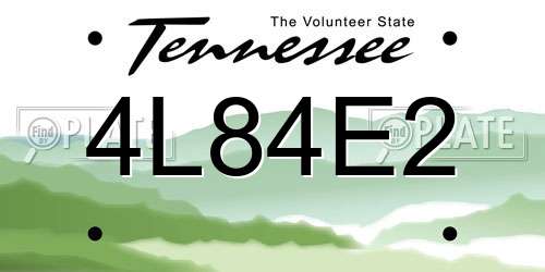 4L84E2 Tennessee License Plate