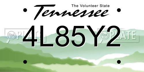4L85Y2 Tennessee License Plate
