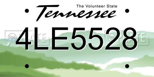 4LE5528 Tennessee License Plate