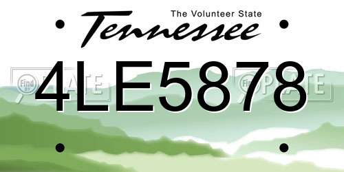 4LE5878 Tennessee License Plate