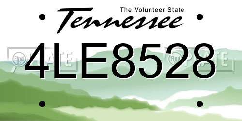 4LE8528 Tennessee License Plate