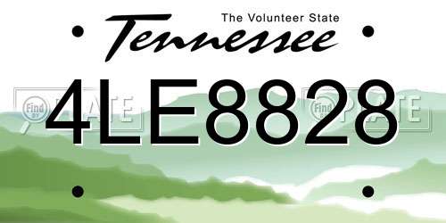 4LE8828 Tennessee License Plate