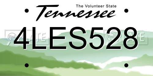 4LES528 Tennessee License Plate