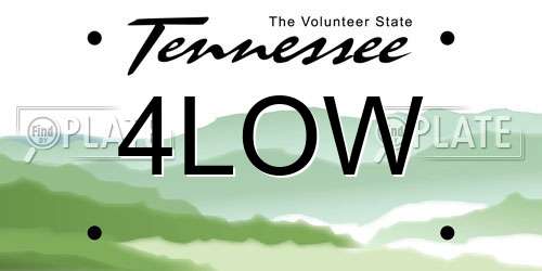 4LOW Tennessee License Plate