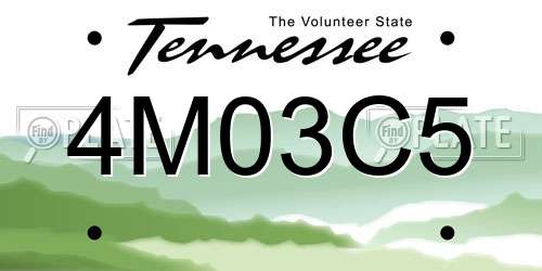 4M03C5 Tennessee License Plate