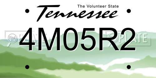 4M05R2 Tennessee License Plate