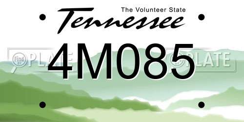 4M085 Tennessee License Plate
