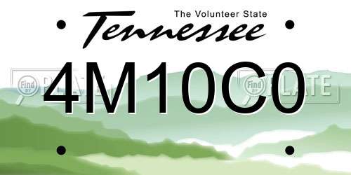 4M10C0 Tennessee License Plate