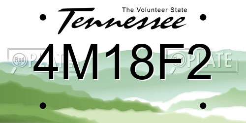 4M18F2 Tennessee License Plate
