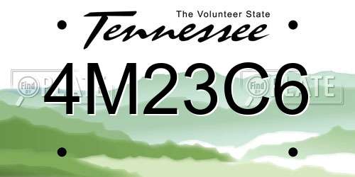 4M23C6 Tennessee License Plate