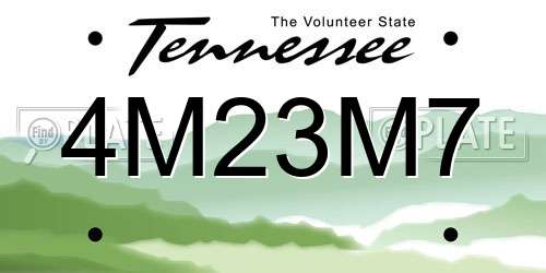 4M23M7 Tennessee License Plate