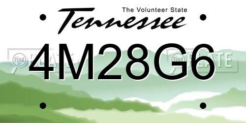 4M28G6 Tennessee License Plate
