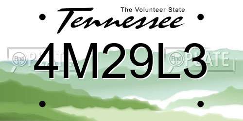 4M29L3 Tennessee License Plate