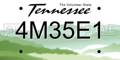 4M35E1 Tennessee License Plate