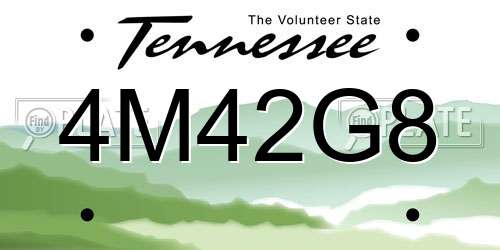 4M42G8 Tennessee License Plate
