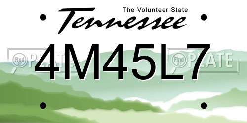 4M45L7 Tennessee License Plate