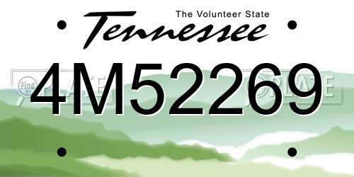 4M52269 Tennessee License Plate