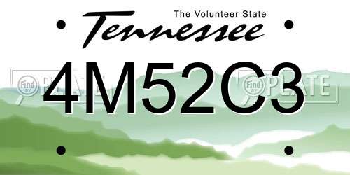 4M52C3 Tennessee License Plate