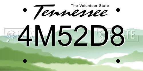 4M52D8 Tennessee License Plate