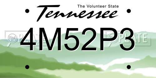 4M52P3 Tennessee License Plate