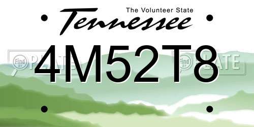 4M52T8 Tennessee License Plate