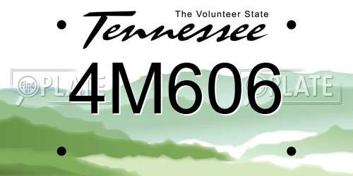 4M606 Tennessee License Plate