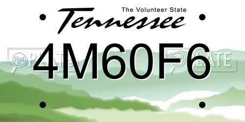4M60F6 Tennessee License Plate