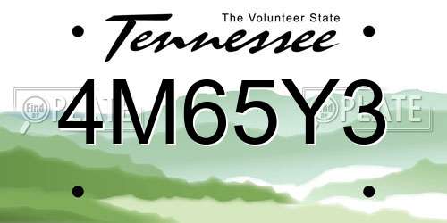 4M65Y3 Tennessee License Plate