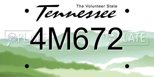 4M672 Tennessee License Plate